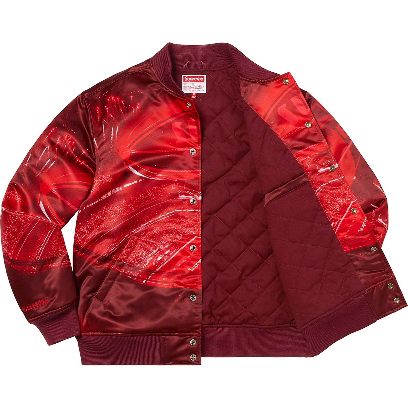 Supreme®/Mitchell & Ness® Stadium Satin Varsity Jacket view 2